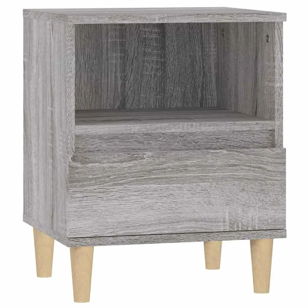Bedside Cabinets Storage Nightstand 40x35x50 cm Grey 2 Piece