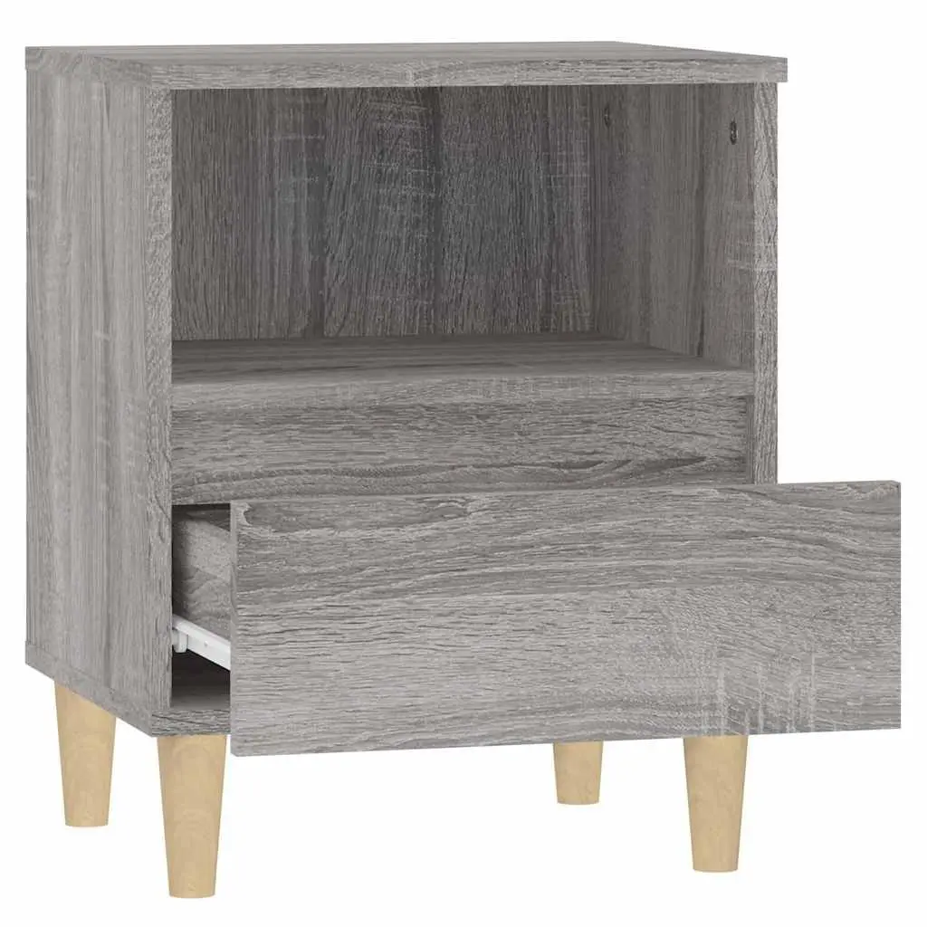 Bedside Cabinets Storage Nightstand 40x35x50 cm Grey 2 Piece
