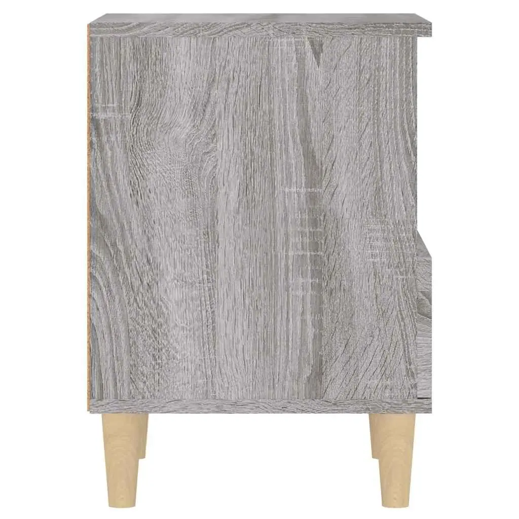 Bedside Cabinets Storage Nightstand 40x35x50 cm Grey 2 Piece