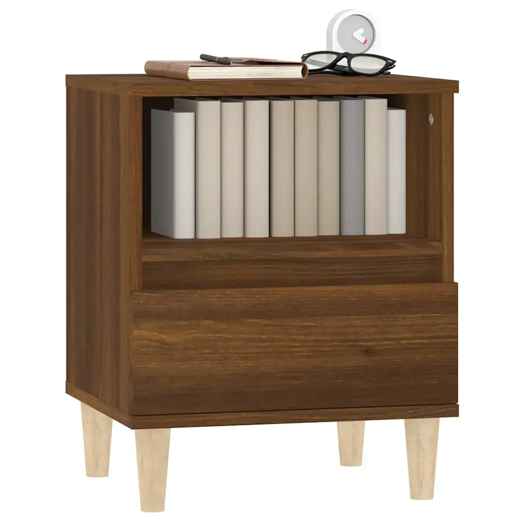 Bedside Cabinet with Brown Oak Finish
