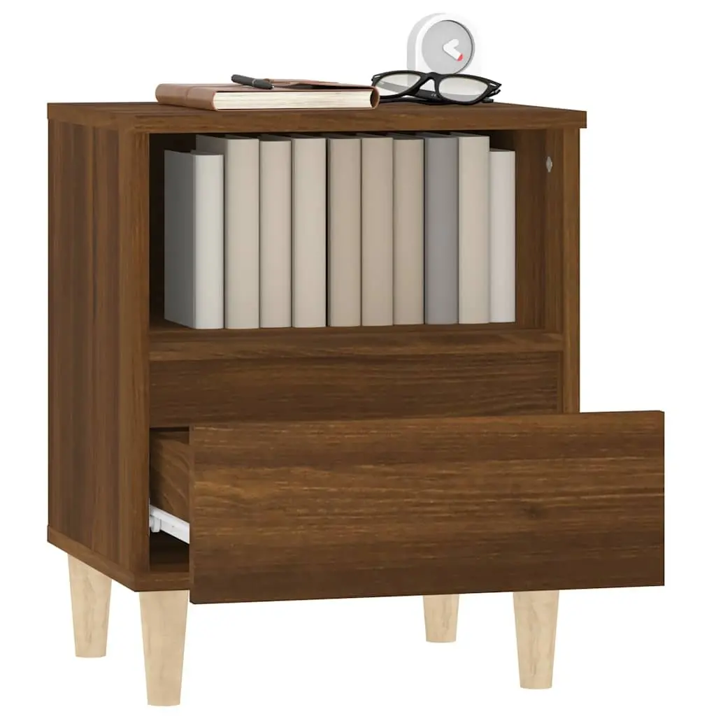 Bedside Cabinet with Brown Oak Finish