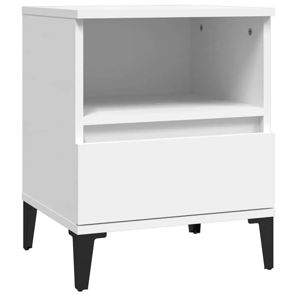 Bedside Cabinet Storage Nightstand 40x35x50cm White 2 Piece