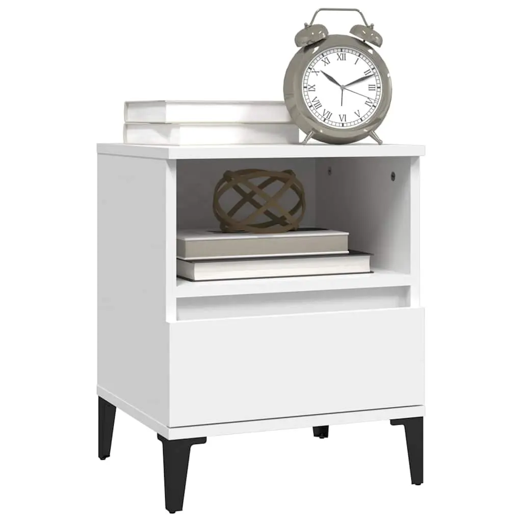 Bedside Cabinet Storage Nightstand 40x35x50cm White 2 Piece