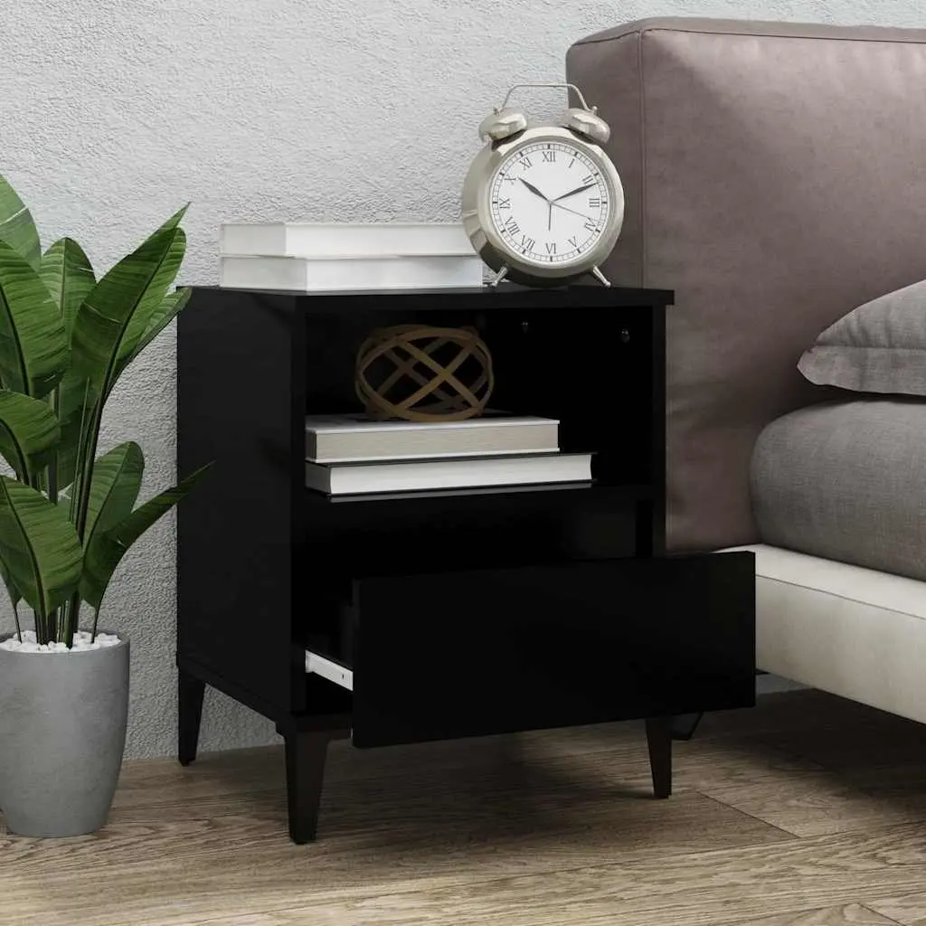 Bedside Cabinets 2 pcs Storage Nightstand Black 40 x 35 x 50 cm