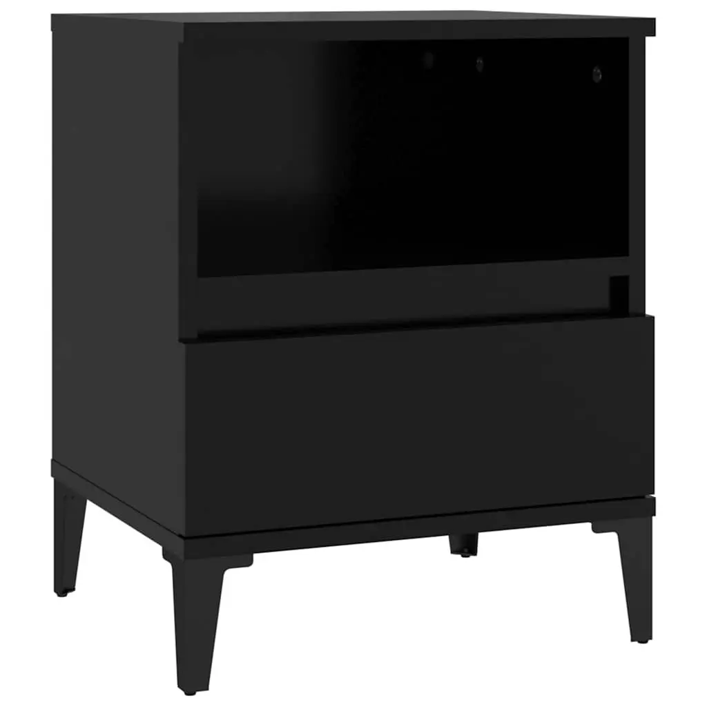 Bedside Cabinets 2 pcs Storage Nightstand Black 40 x 35 x 50 cm