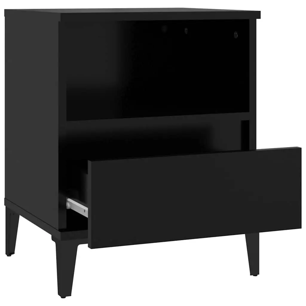 Bedside Cabinets 2 pcs Storage Nightstand Black 40 x 35 x 50 cm