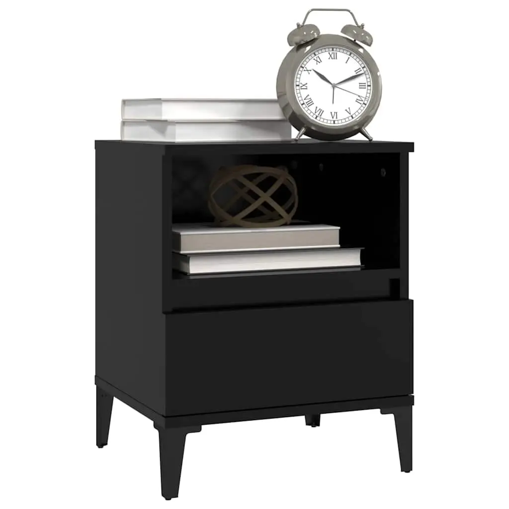 Bedside Cabinets 2 pcs Storage Nightstand Black 40 x 35 x 50 cm