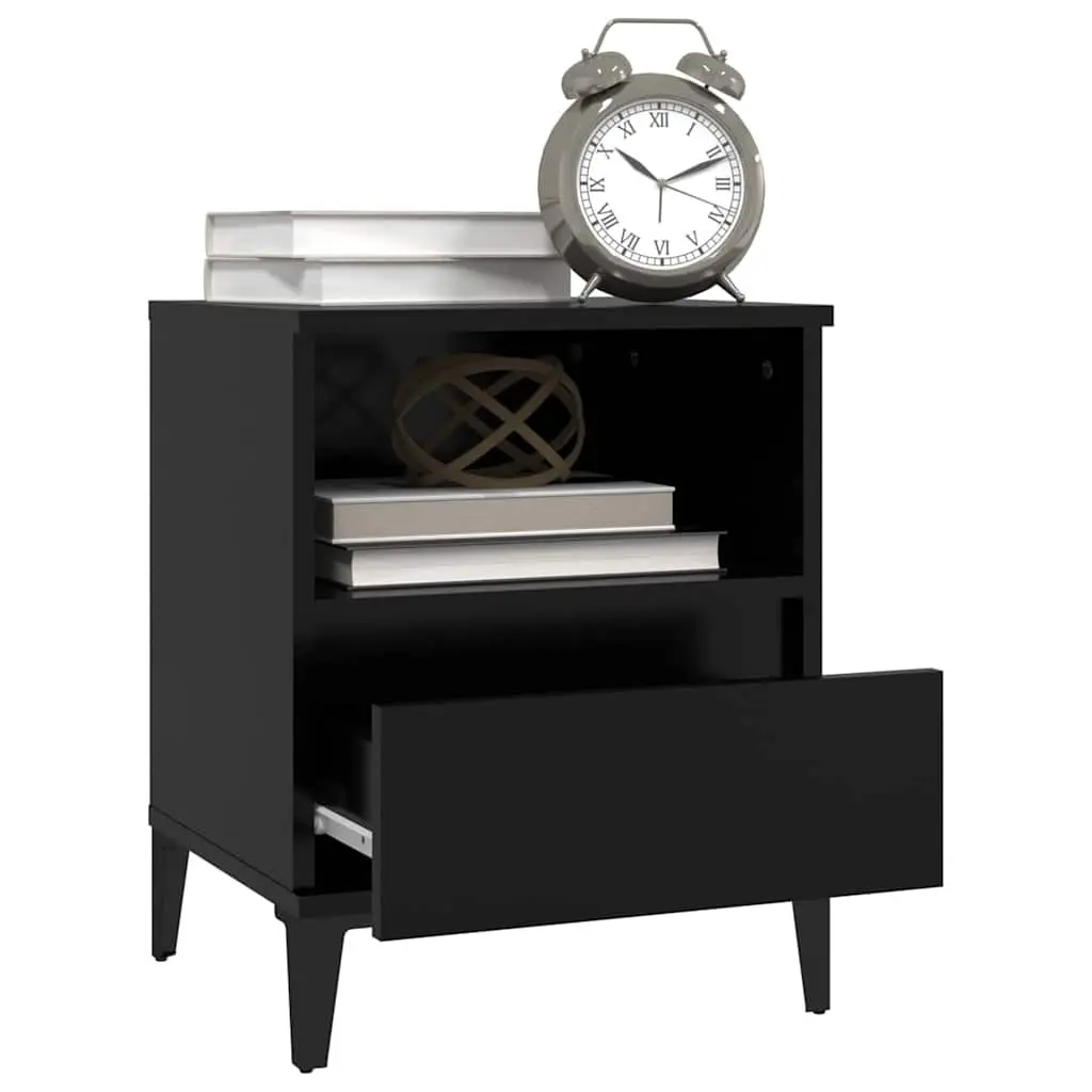 Bedside Cabinets 2 pcs Storage Nightstand Black 40 x 35 x 50 cm