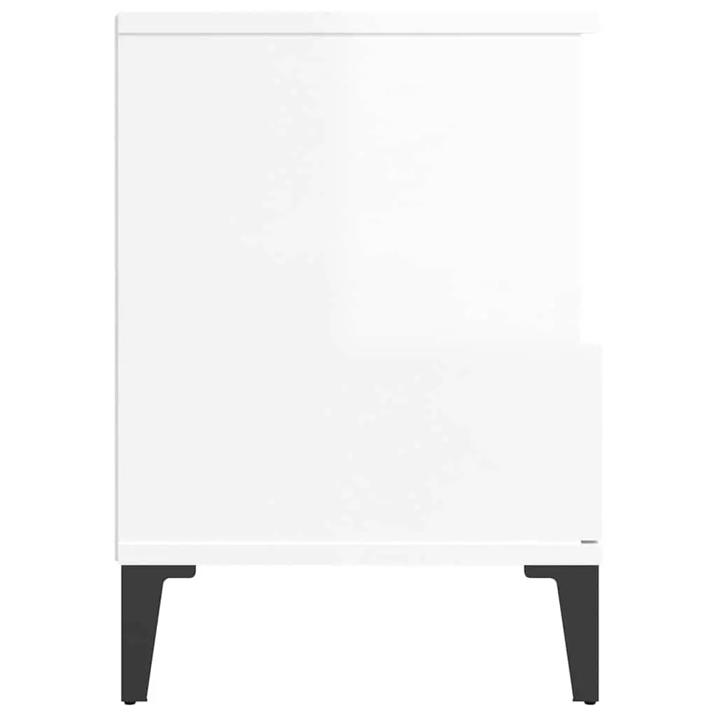 Bedside Cabinet Storage Organiser 2 Piece White Drawer Compartment Side Table