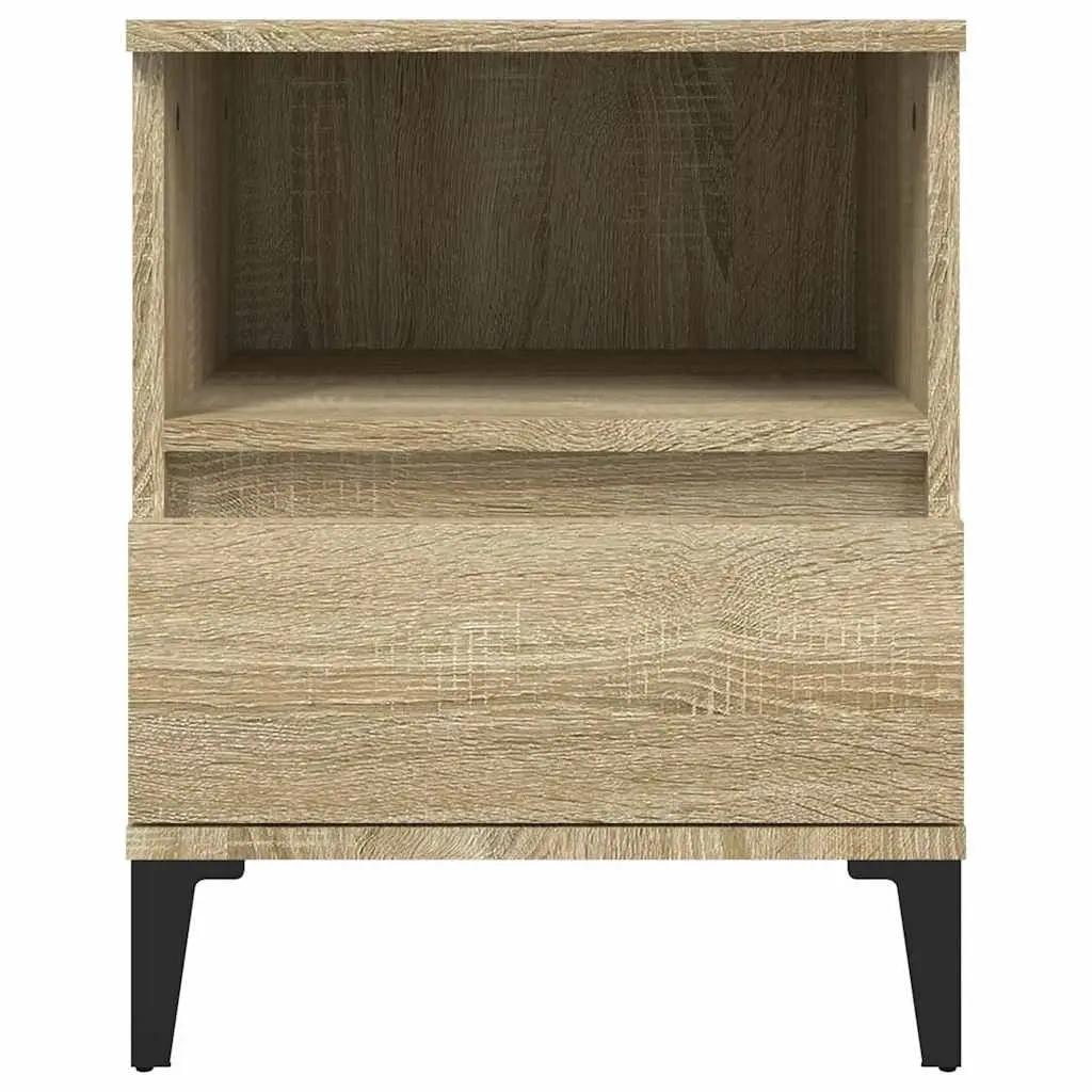 Bedside Cabinet Storage Compartment Drawer 40x35x50cm Brown