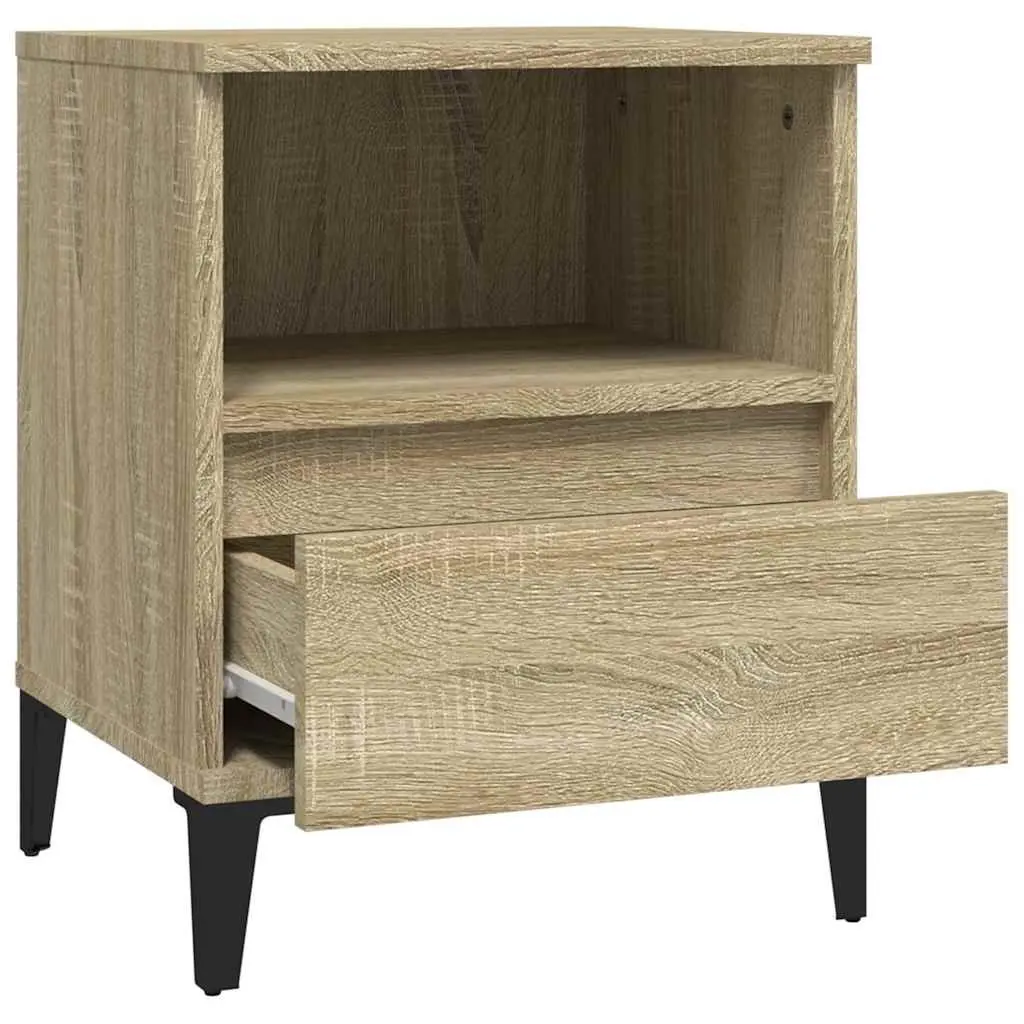 Bedside Cabinet Storage Compartment Drawer 40x35x50cm Brown