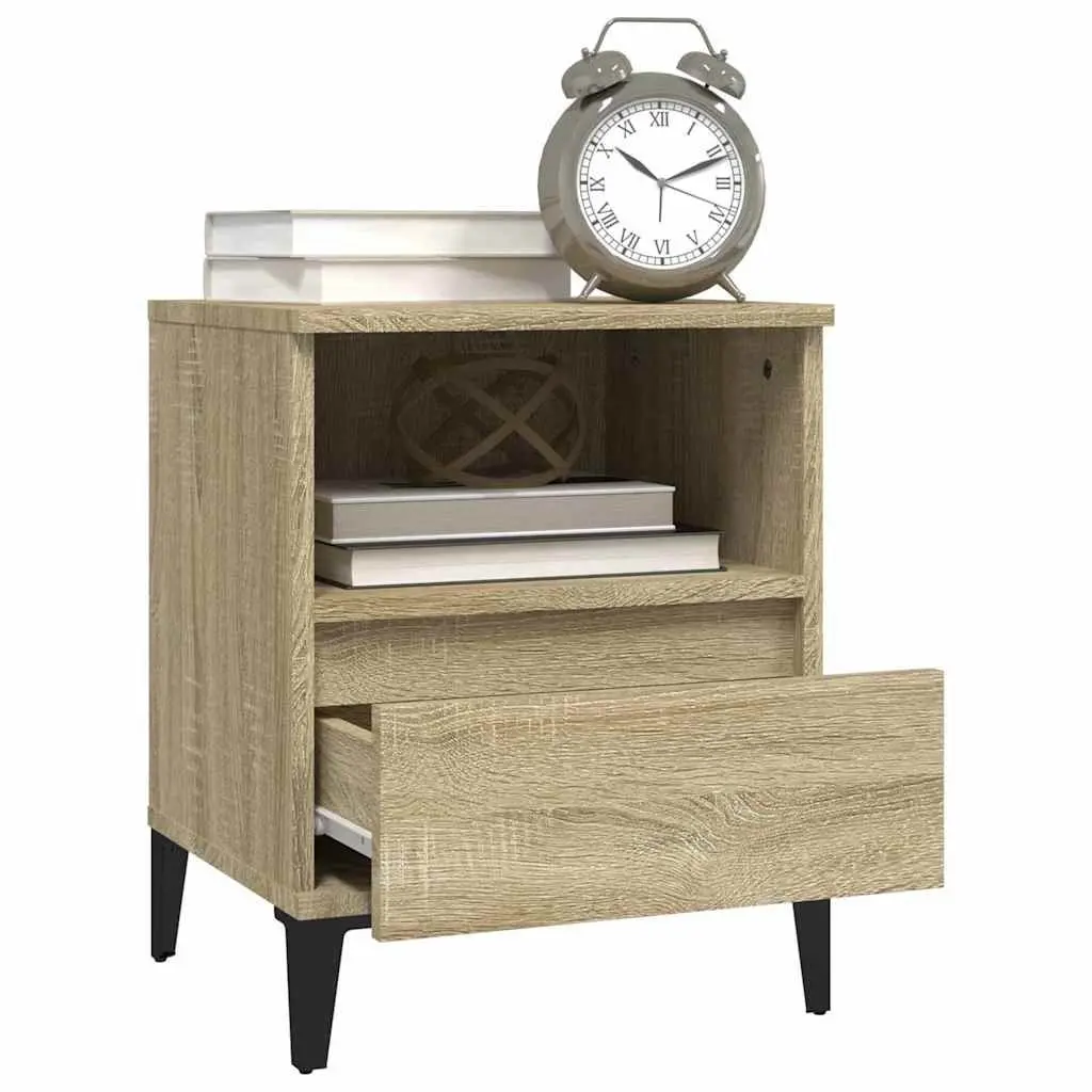 Bedside Cabinet Storage Compartment Drawer 40x35x50cm Brown