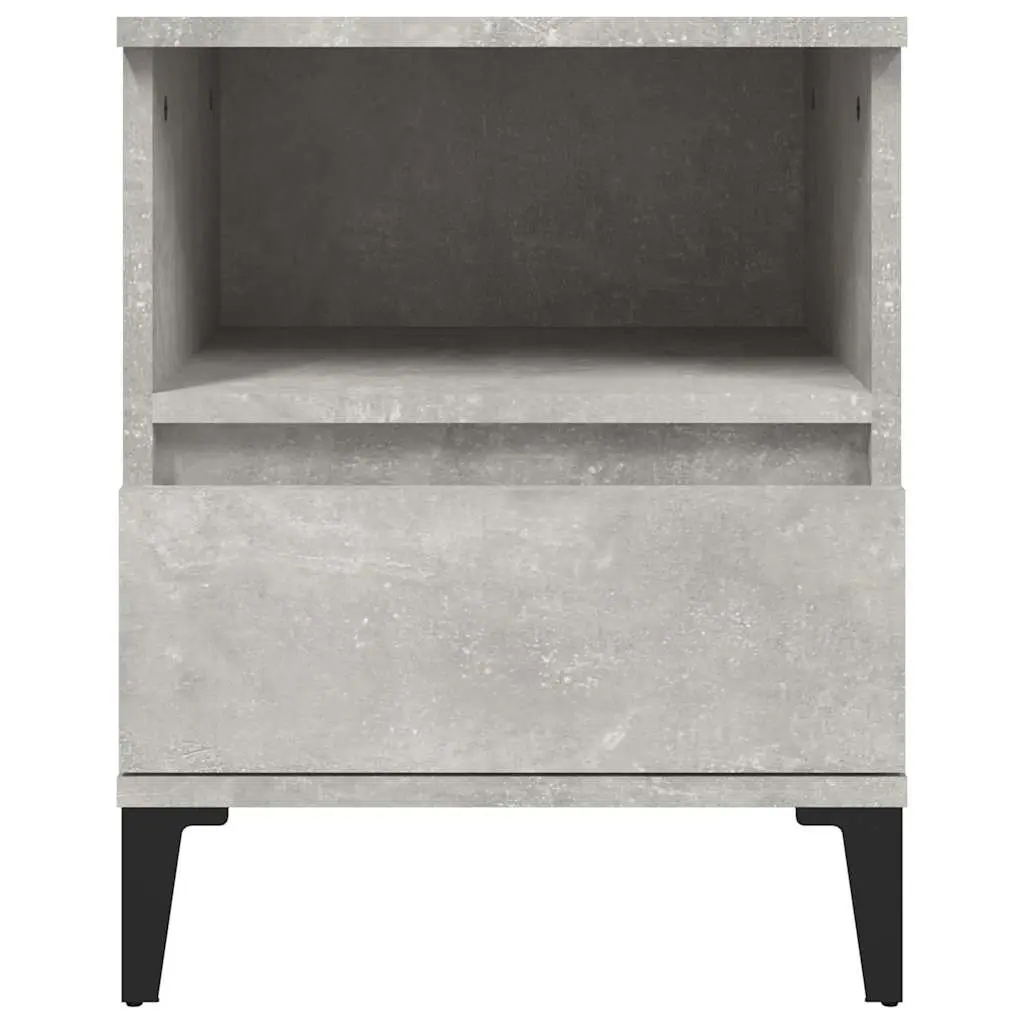 Bedside Cabinets 2 pcs Grey Engineered Wood Storage Nightstand with Drawer
