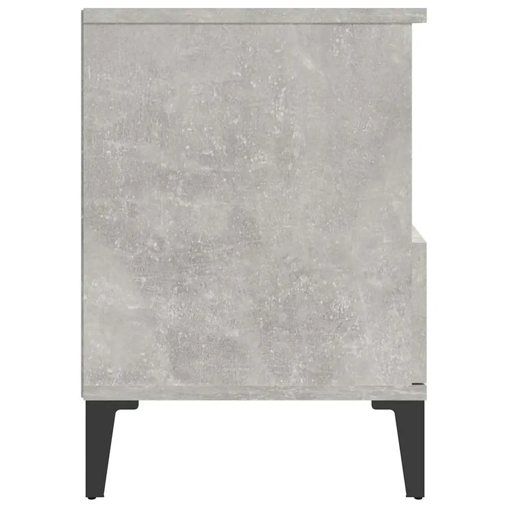 Bedside Cabinets 2 pcs Grey Engineered Wood Storage Nightstand with Drawer
