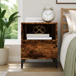 Reliable Brown Bedside Cabinet with Drawer and Stability