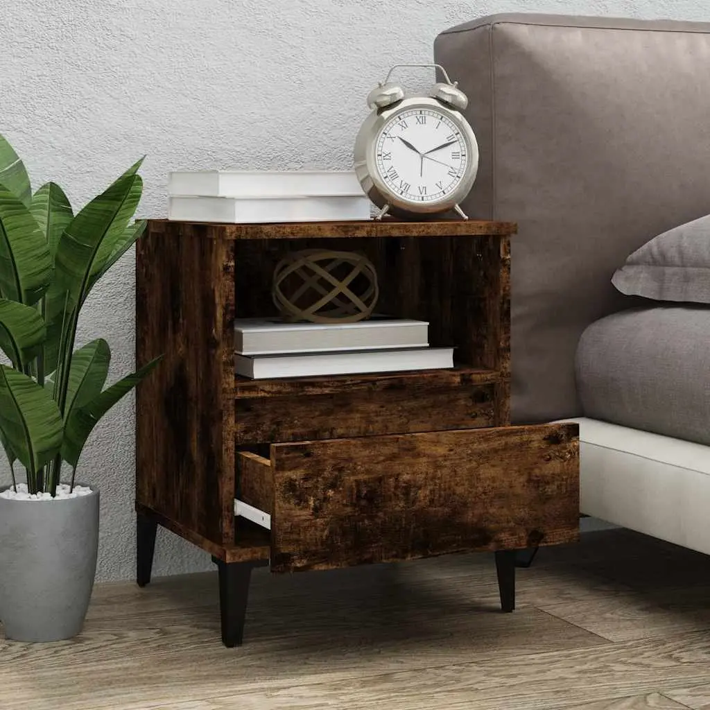 Brown Bedside Cabinet with Drawer and Stability