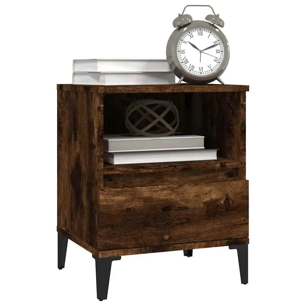 Brown Bedside Cabinet with Drawer and Stability