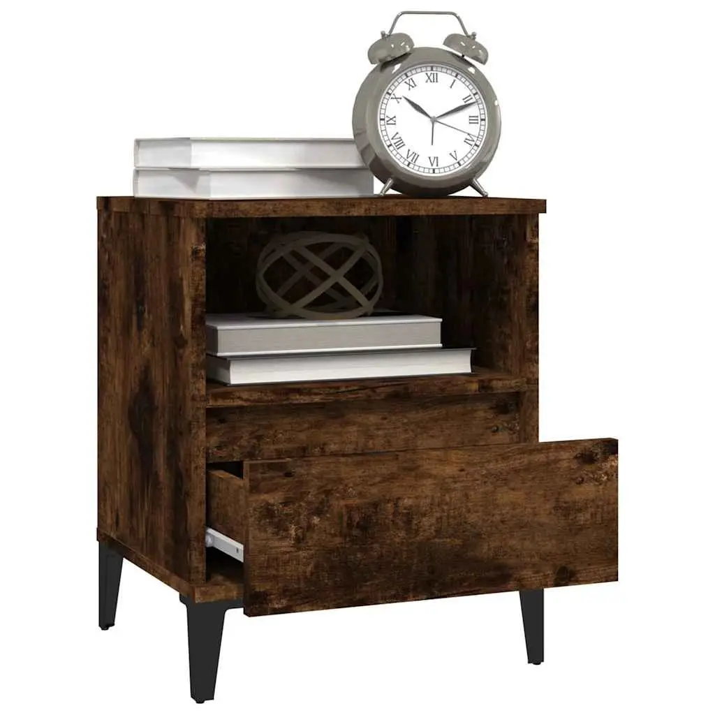 Brown Bedside Cabinet with Drawer and Stability