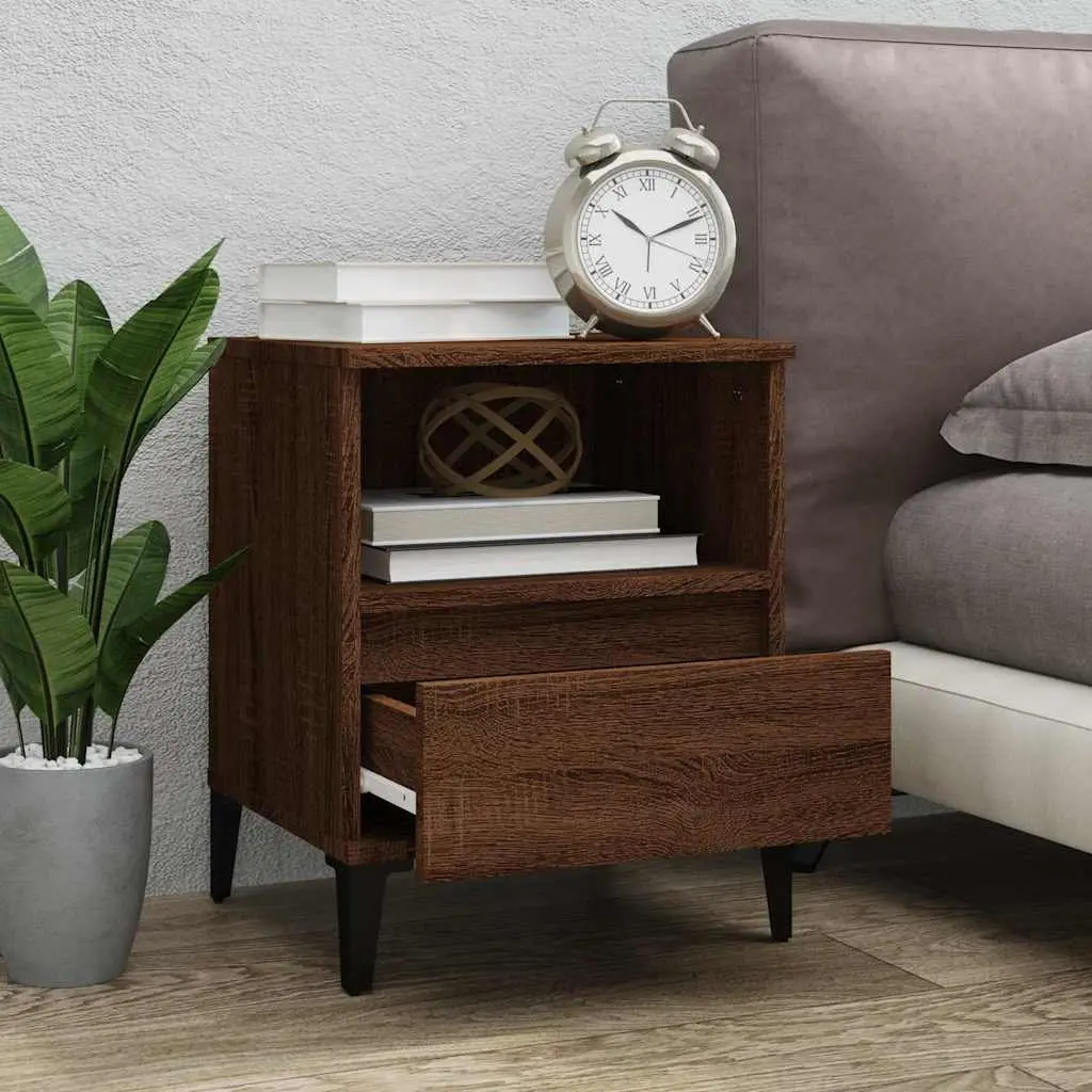 Bedside Cabinets Storage Drawer Nightstand 40x35x50 cm Brown 2 Piece