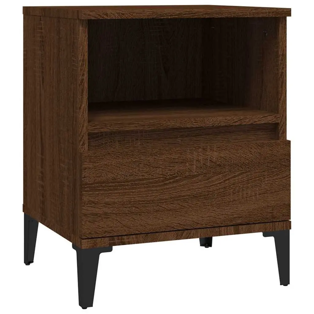 Bedside Cabinets Storage Drawer Nightstand 40x35x50 cm Brown 2 Piece