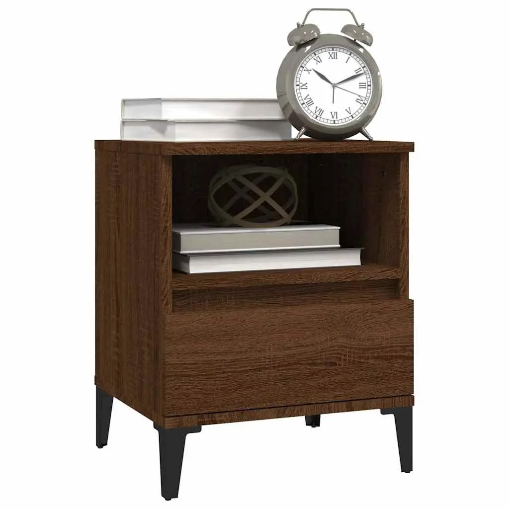 Bedside Cabinets Storage Drawer Nightstand 40x35x50 cm Brown 2 Piece