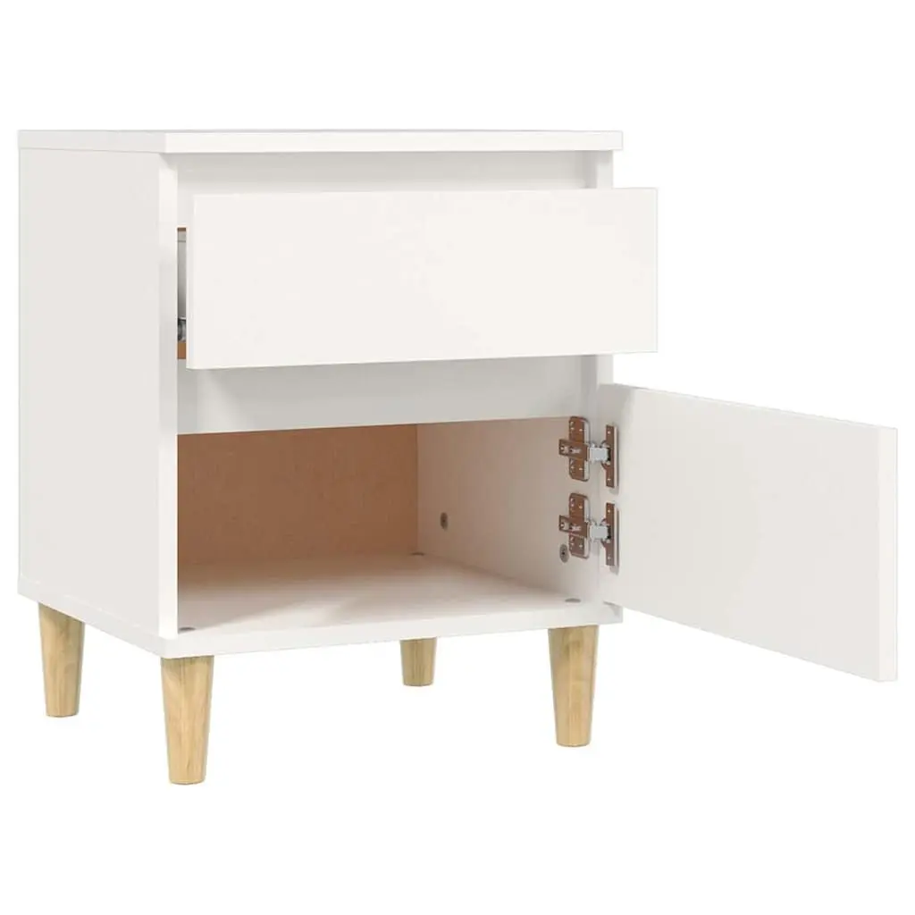 Bedside Cabinet Storage Nightstand Organiser 40x35x50 cm White
