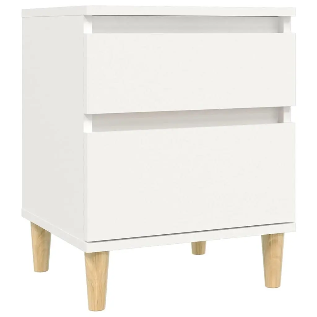 Bedside Cabinets Storage 2 Piece White 40x35x50cm