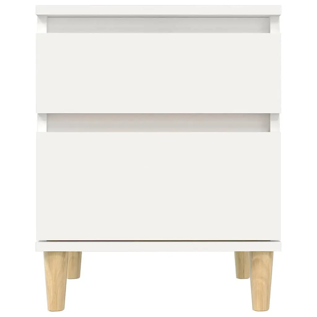 Bedside Cabinets Storage 2 Piece White 40x35x50cm