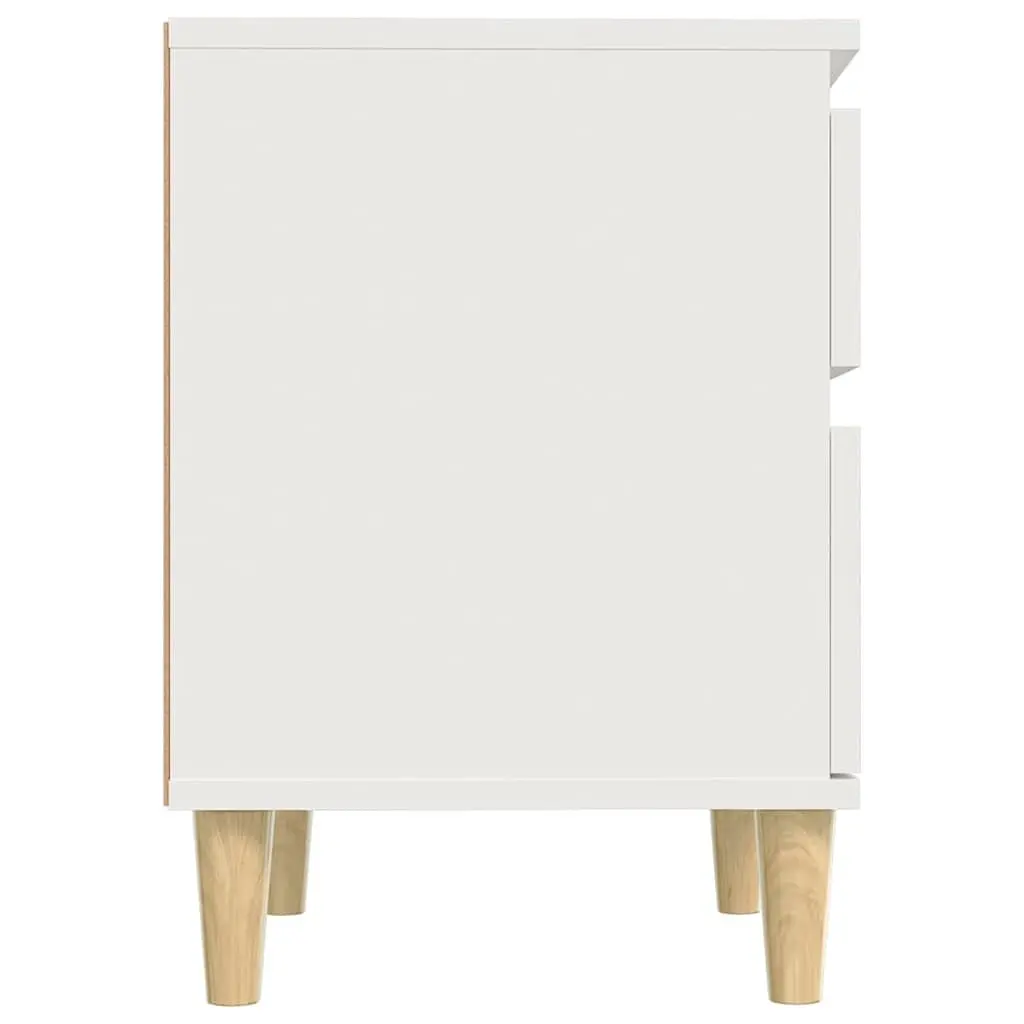 Bedside Cabinets Storage 2 Piece White 40x35x50cm