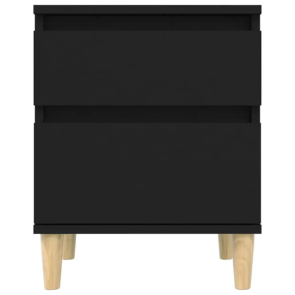 Bedside Cabinets Storage Nightstand 40W x 35D x 50H cm Black 2 Piece