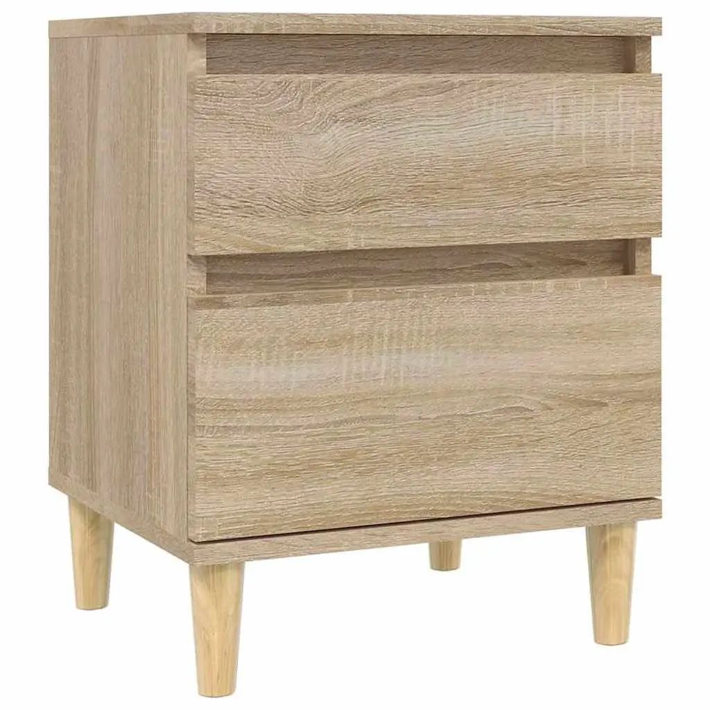 Bedside Cabinet Storage Unit Brown Wooden Nightstand Bedroom Organizer