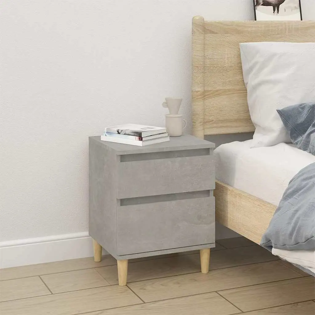 Bedside Cabinets Storage Grey 40x35x50 cm 2 Piece