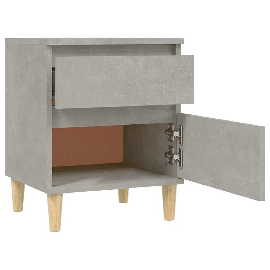 Bedside Cabinets Storage Grey 40x35x50 cm 2 Piece