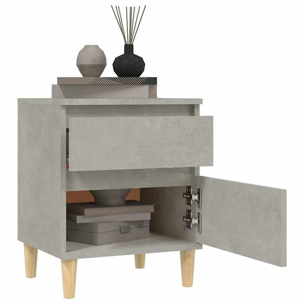Bedside Cabinets Storage Grey 40x35x50 cm 2 Piece