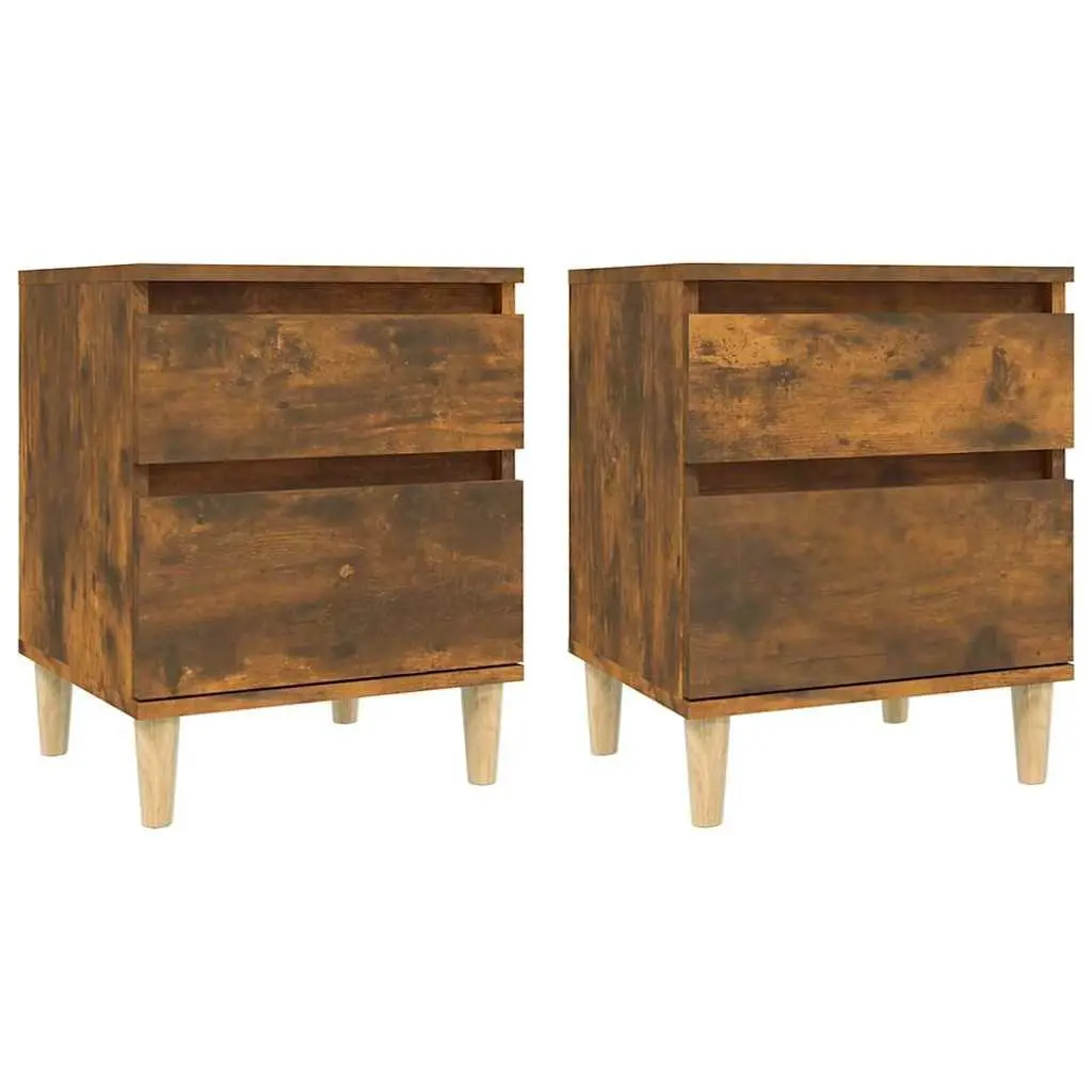 Bedside Storage Cabinets Nightstand Organiser 40 x 35 x 50 cm Brown 2 pcs
