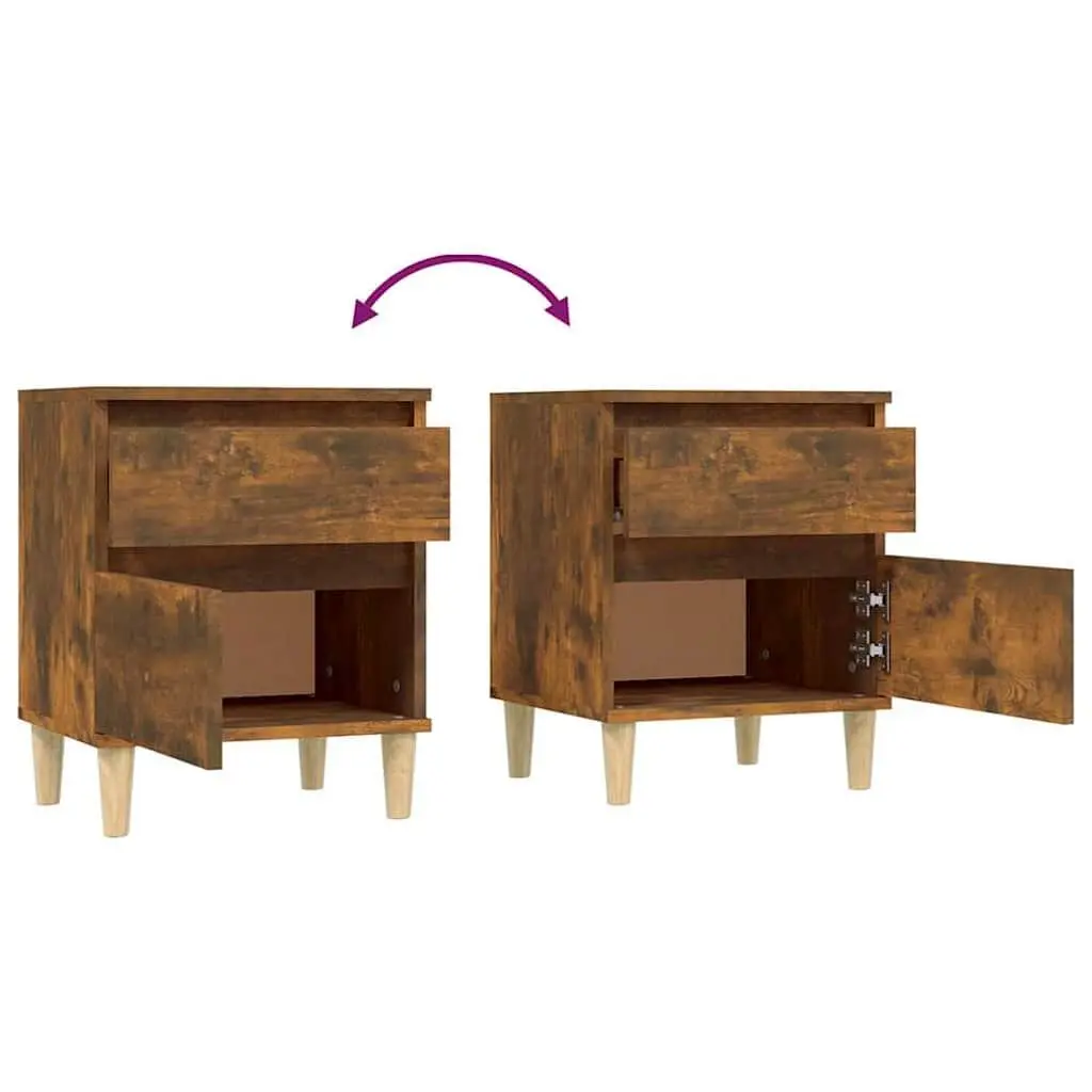 Bedside Storage Cabinets Nightstand Organiser 40 x 35 x 50 cm Brown 2 pcs
