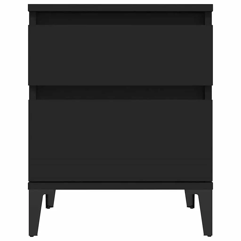 Bedside Cabinets Storage Lockers 2 pcs Black Bedroom Nightstands