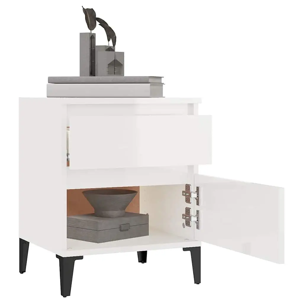 Bedside Cabinets Storage Nightstand Set 2 Piece White 40 x 35 x 50 cm