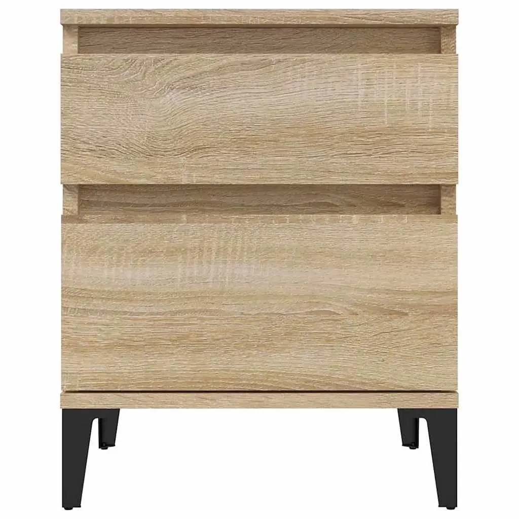 Bedside Cabinet Storage Organizer Brown Wooden Nightstand Side Table 40 x 35 x 50 cm