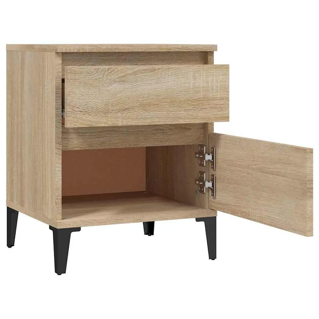 Bedside Cabinets Storage Set of 2 Brown 40x35x50cm Nightstands for Bedroom