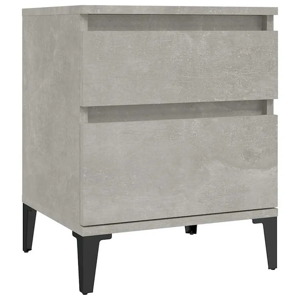 Bedside Cabinets Grey Storage Furniture Nightstand Organiser Units 2 Piece