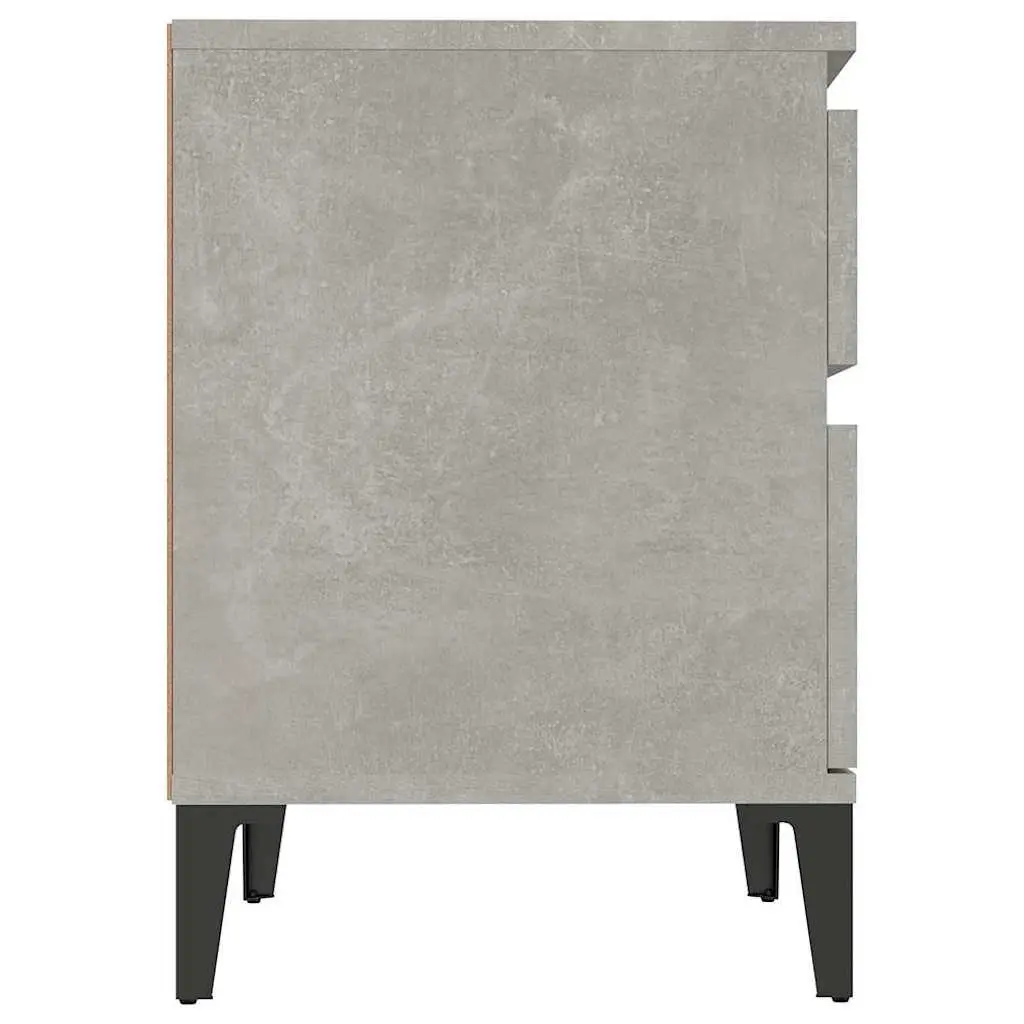 Bedside Cabinets Grey Storage Furniture Nightstand Organiser Units 2 Piece
