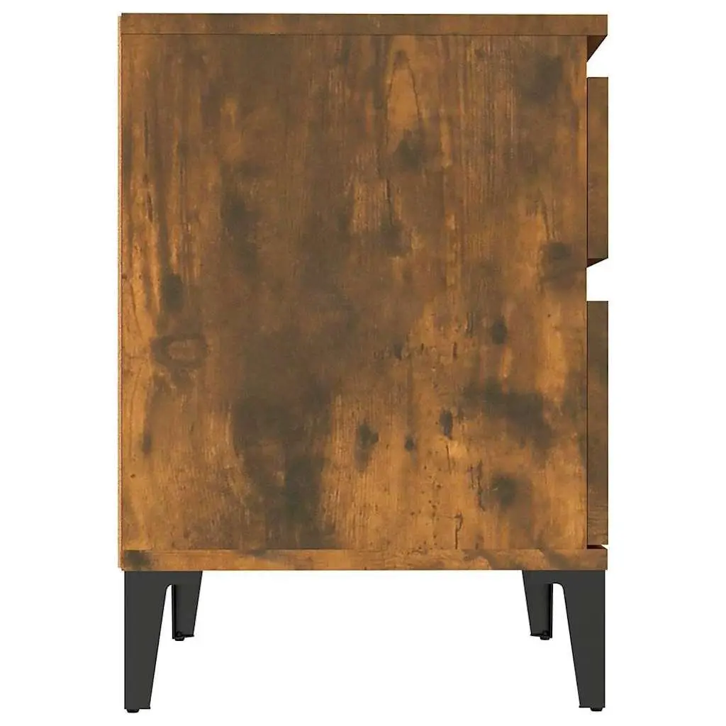 Bedside Table Storage Cabinet 40x35x50cm Brown Engineered Wood Nightstand Pair