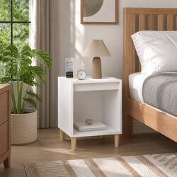 Bedside Cabinet White Nightstand Storage Table Bedroom Furniture 40x35x50cm