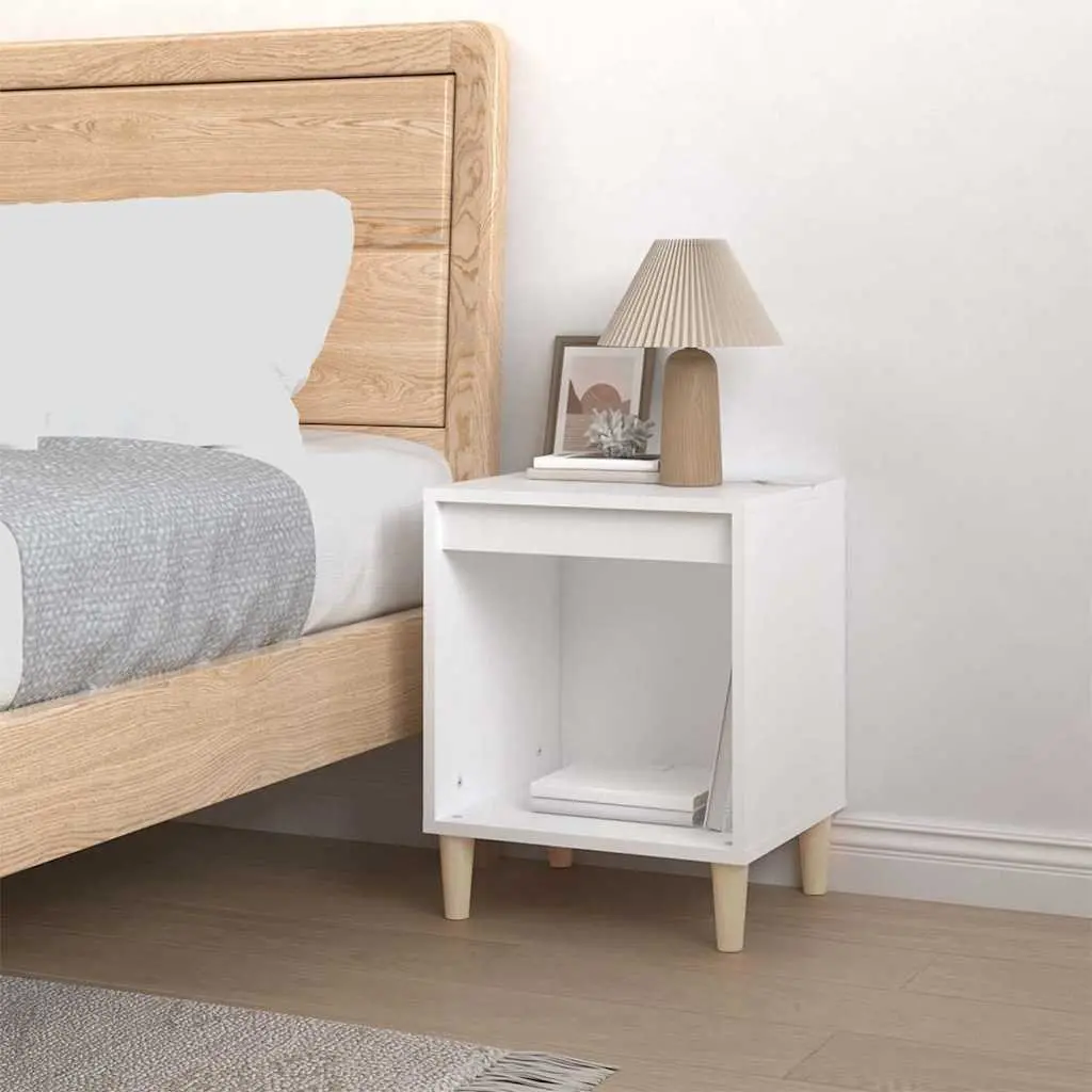 Bedside Cabinet Storage Table Bedroom Furniture 40x35x50cm White