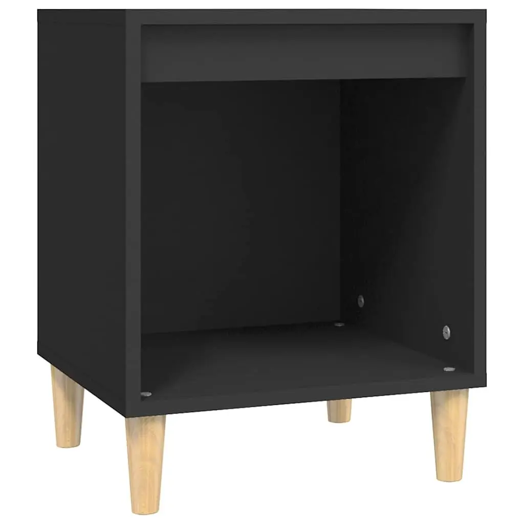 Bedside Cabinets 2 pcs Black Nightstand Storage Bedroom Side Tables 40x35x50cm