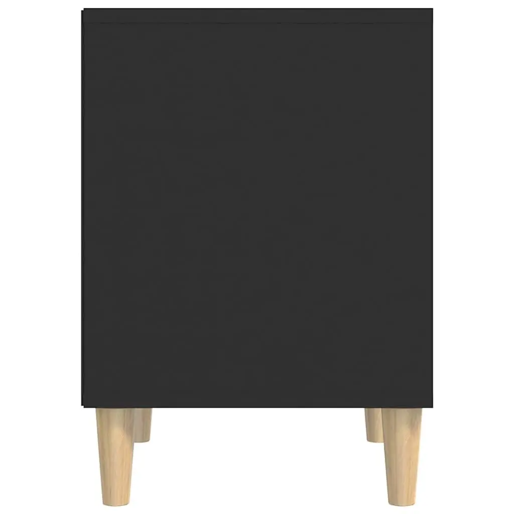 Bedside Cabinets 2 pcs Black Nightstand Storage Bedroom Side Tables 40x35x50cm
