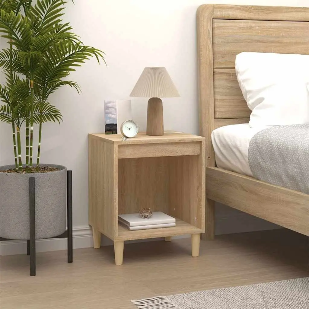 Bedside Cabinets 2 pcs Brown Engineered Wood Storage Side Tables 40x35x50cm