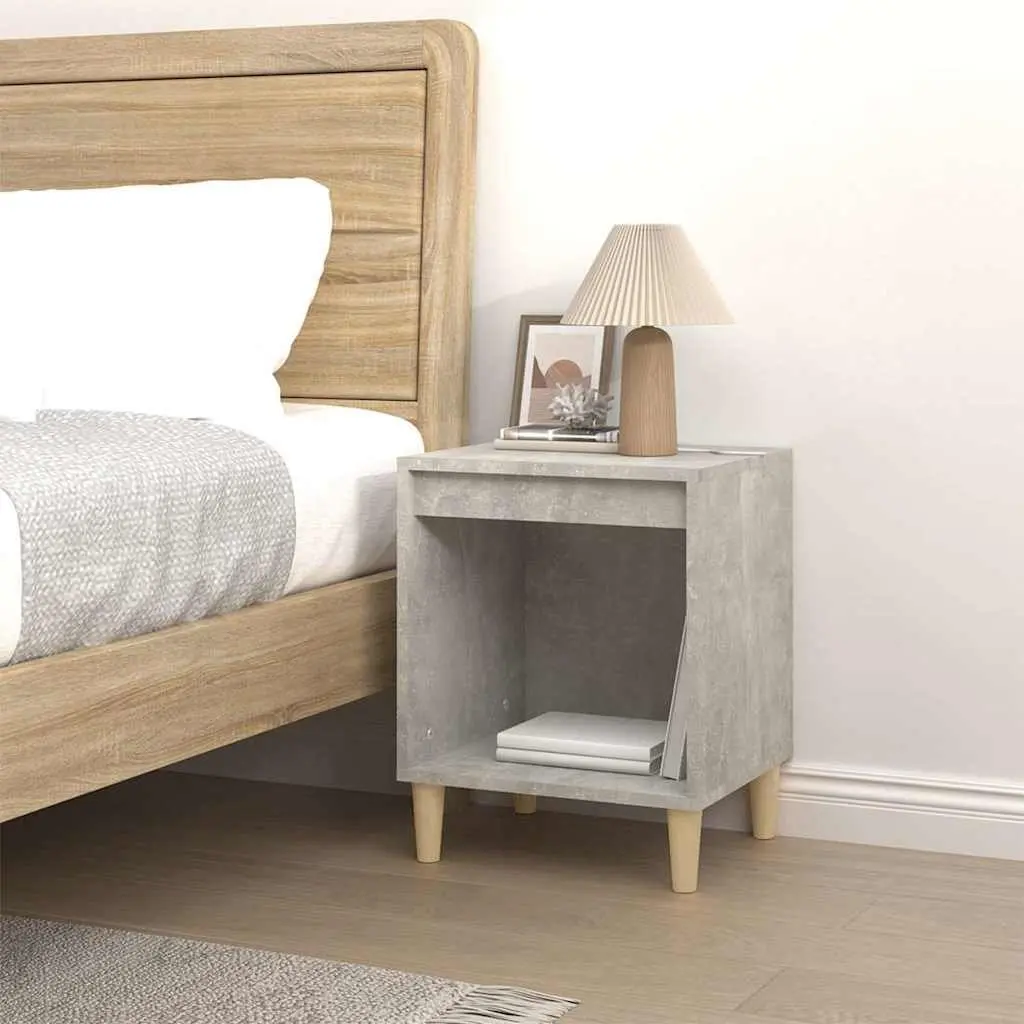Grey Nightstand with Storage Solutions