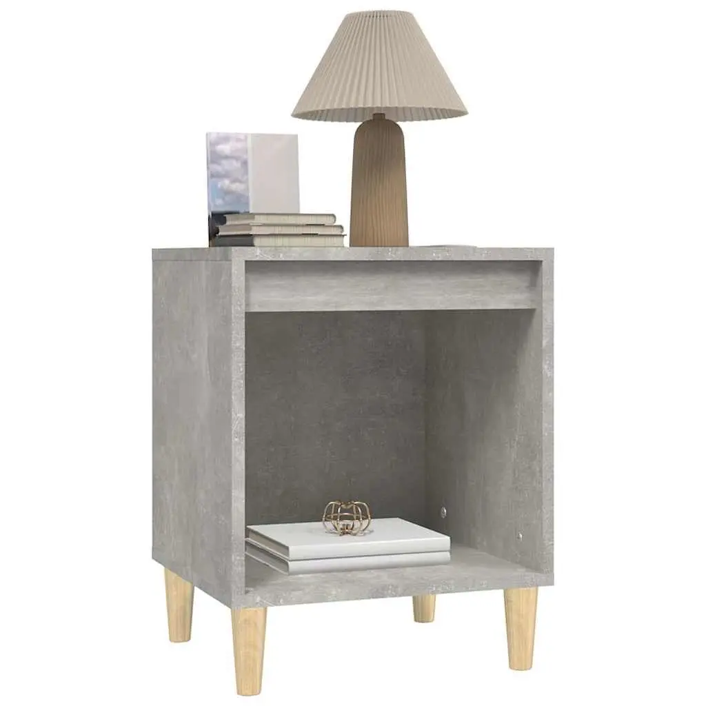 Grey Nightstand with Storage Solutions